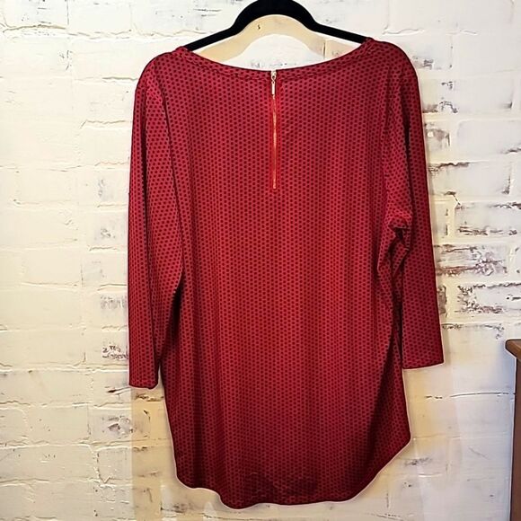 Beautiful Red & Black Polka-dot Blouse By Chico's - Picture 2 of 5